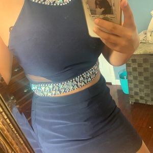 Homecoming navy two-piece dress